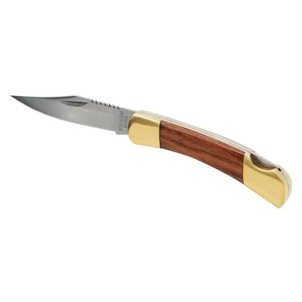 Small Rosewood Pocket Knife - Gold - Image 4