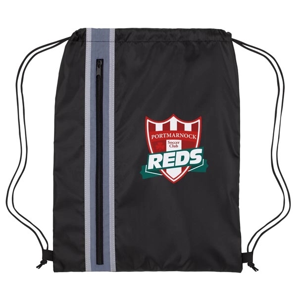 Vertical Zippered Drawstring Backpack - Image 1