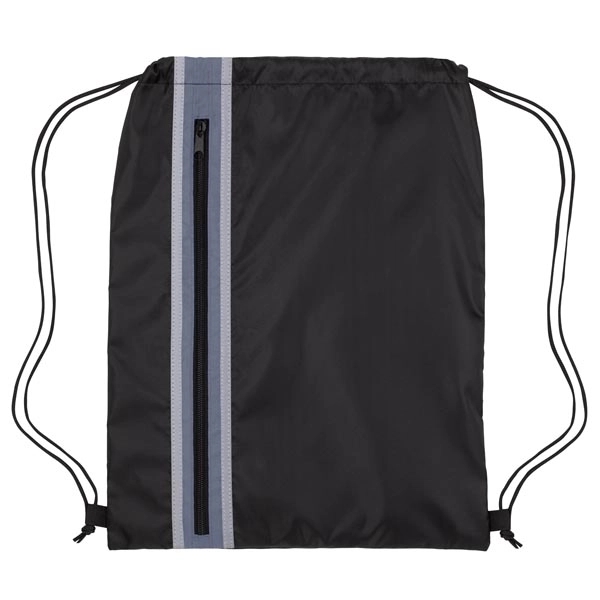 Vertical Zippered Drawstring Backpack - Image 2
