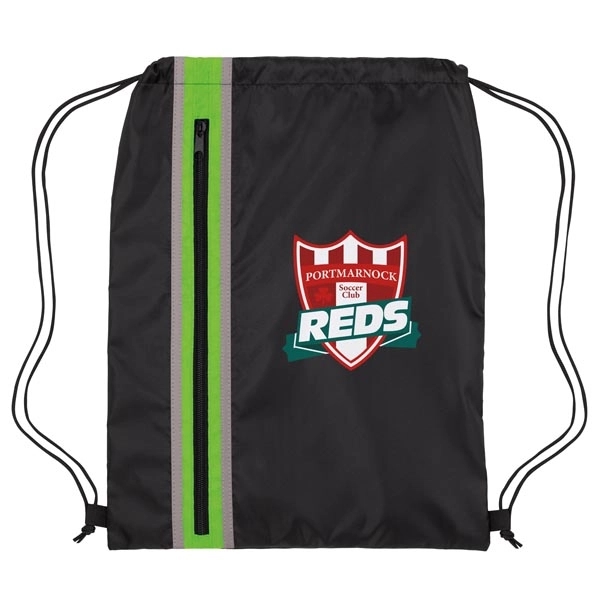 Vertical Zippered Drawstring Backpack - Image 3