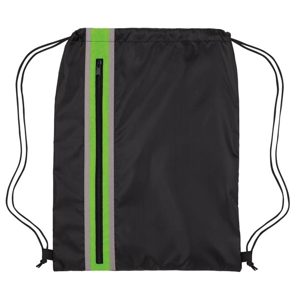 Vertical Zippered Drawstring Backpack - Image 4