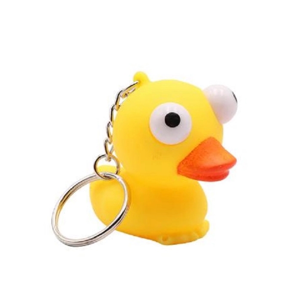 Yellow Duck Stress Reliever Keychain