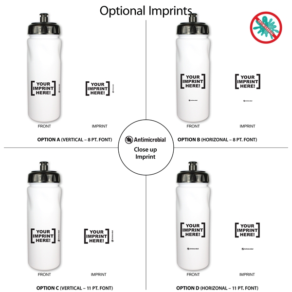 24 Oz. Antimicrobial Cycle Bottle with Push 'n Pull Cap, Ful - Image 2