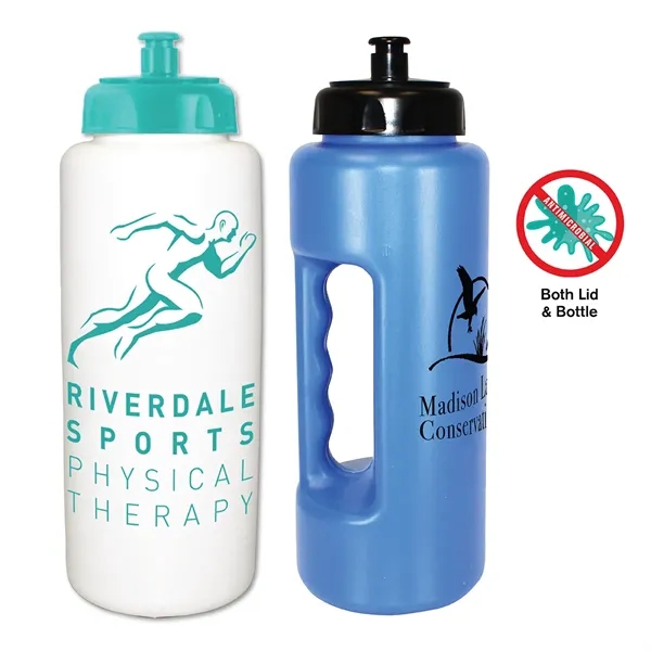32 oz. Antimicrobial Grip Bottle with Push 'n Pull Cap - Image 1