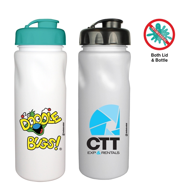 24 Oz. Antimicrobial Cycle Bottle with Flip Top Cap, Full Co - Image 1
