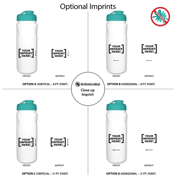 24 Oz. Antimicrobial Cycle Bottle with Flip Top Cap, Full Co - Image 2