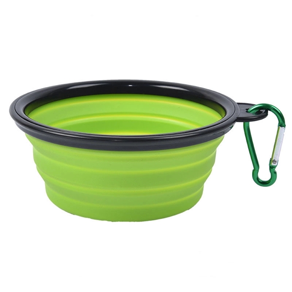 Silicone Folding Pet Bowl With Carabiner Hook     - Image 3