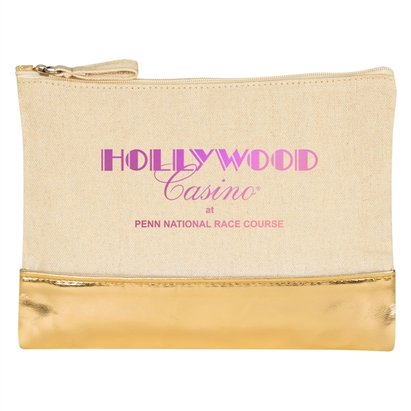 12 Oz. Cotton Cosmetic Bag With Metallic Accent - Image 10
