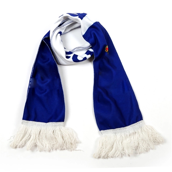 57" x 6.3" custom knitted football scarf with tassels     - Image 1