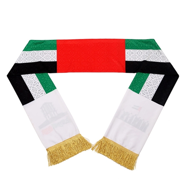 57" x 6.3" custom knitted football scarf with tassels     - Image 5