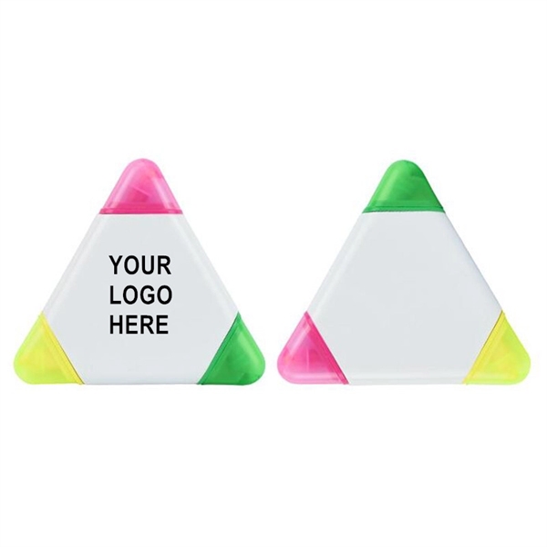 Triangular 3-Color Custom Marker Pen Highlighters     - Image 1