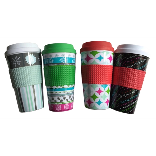 Plastic Double-wall Insulated Coffee Mugs 18 Oz - Image 2