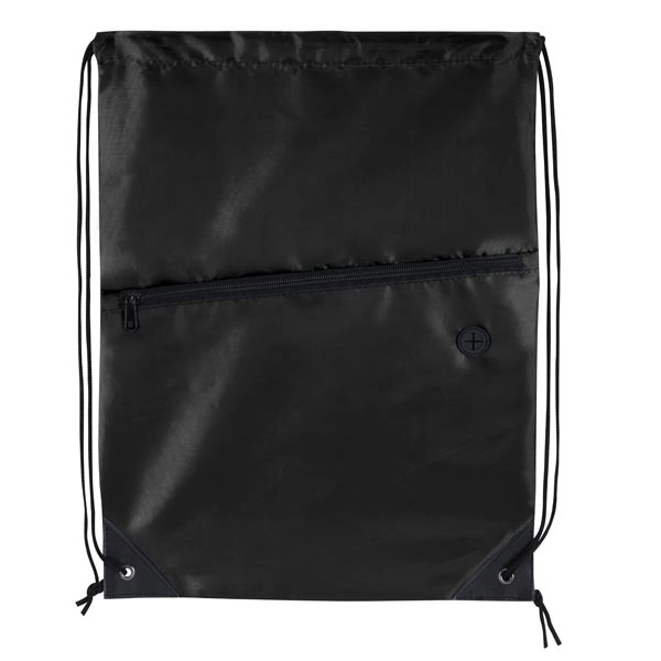 Front Zip Drawstring Backpack - Image 3