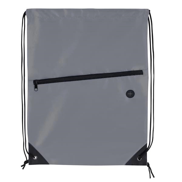 Front Zip Drawstring Backpack - Image 5