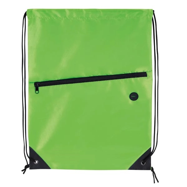 Front Zip Drawstring Backpack - Image 7
