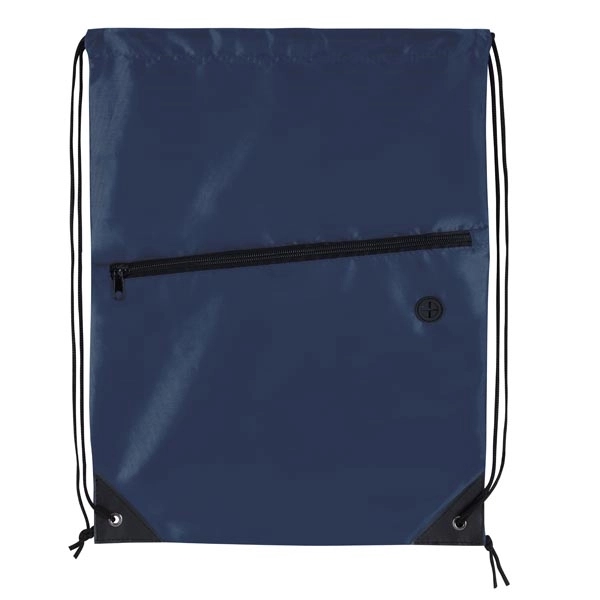Front Zip Drawstring Backpack - Image 9