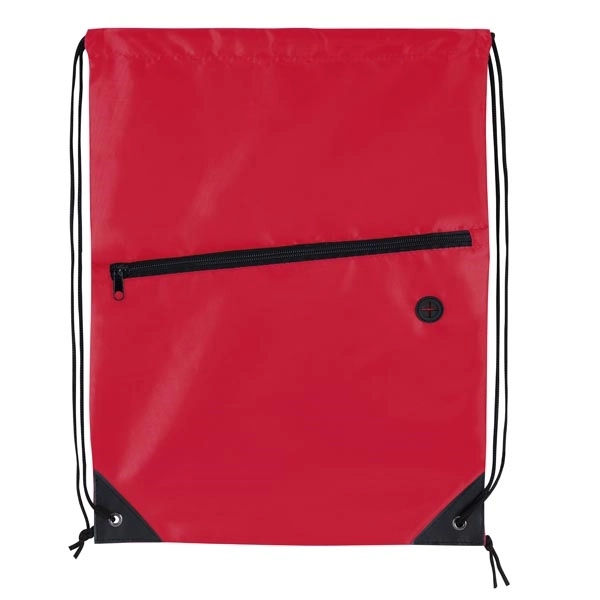 Front Zip Drawstring Backpack - Image 11