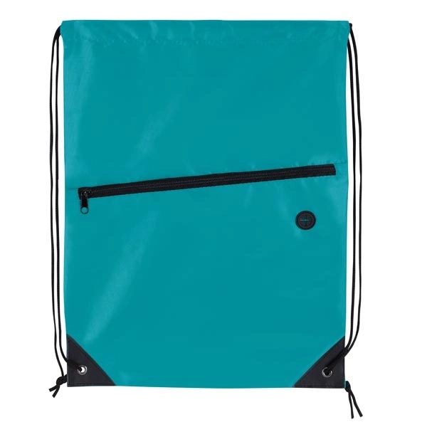 Front Zip Drawstring Backpack - Image 16