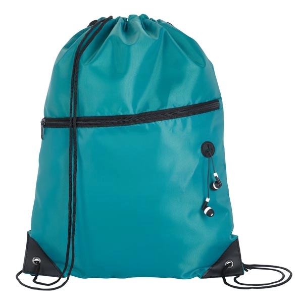 Front Zip Drawstring Backpack - Image 17