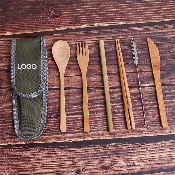 Portable Bamboo Utensils Cutlery Set      - Image 3