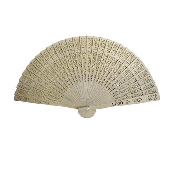 Wood Fold Hand Fan - Image 1
