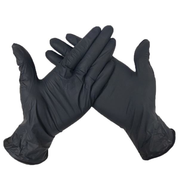 Black disposable Powder-free Nitrile Gloves     - Image 2