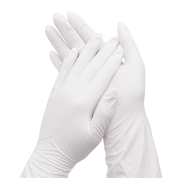 White disposable Powder-free Nitrile Gloves     - Image 2