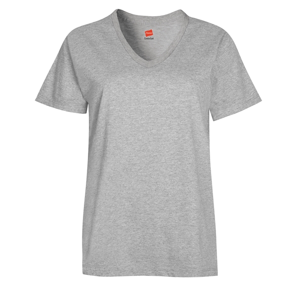 Hanes® Women's Relaxed Fit Jersey Tagless V-Neck T-Shirt - Image 4