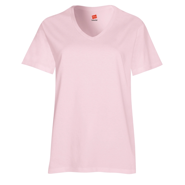 Hanes® Women's Relaxed Fit Jersey Tagless V-Neck T-Shirt - Image 6