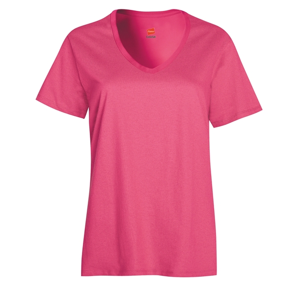 Hanes® Women's Relaxed Fit Jersey Tagless V-Neck T-Shirt - Image 7