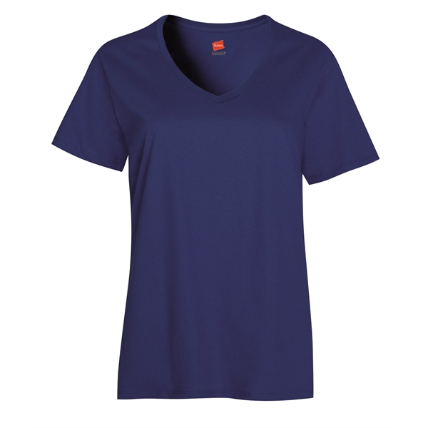 Hanes® Women's Relaxed Fit Jersey Tagless V-Neck T-Shirt - Image 8
