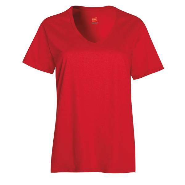 Hanes® Women's Relaxed Fit Jersey Tagless V-Neck T-Shirt - Image 9