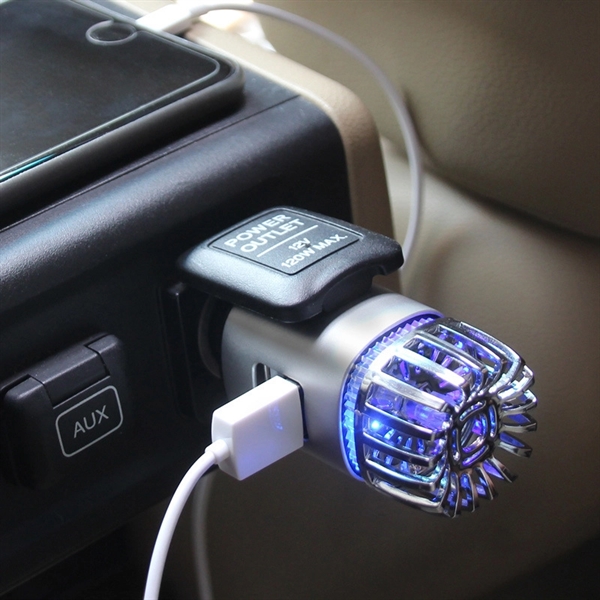 2 in 1 Car Air Purifier & Dual Fast Charge USB     - Image 3