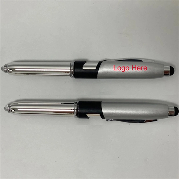 Multi Function Metal Stylus Pen LED Light & Phone Stand - Image 2