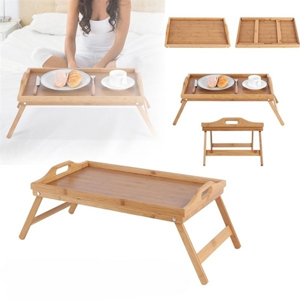 Portable Bamboo Wood Bed Tray Laptop Desk - Image 2
