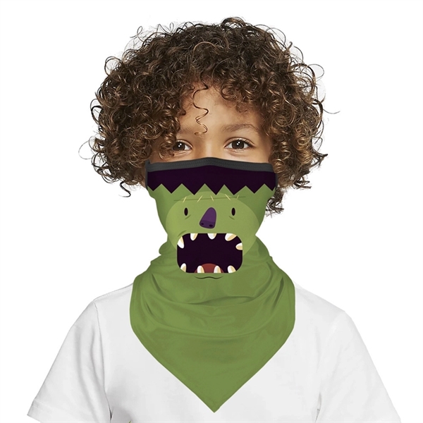 Kid Halloween Neck Gaiter Face Mask Triangle Scarf - Image 2