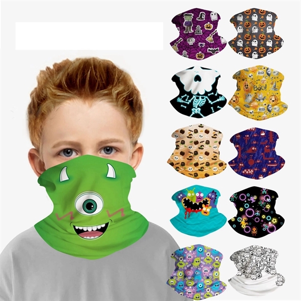 Kid Ice Silk Magic Protective Mask Halloween Neck Gaiter - Image 1