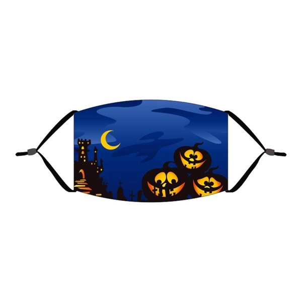 Halloween Pumpkin Print Adjustable Filter Pocket Mask - Image 3