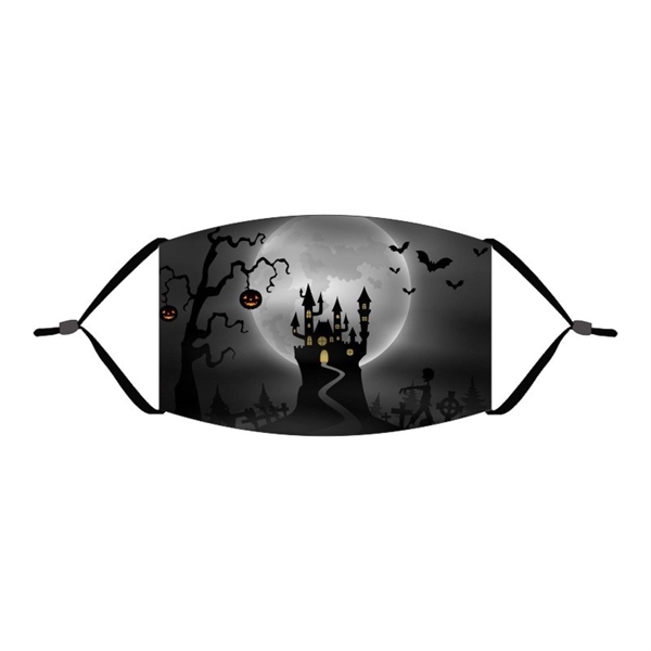 Halloween Pumpkin Print Adjustable Filter Pocket Mask - Image 4