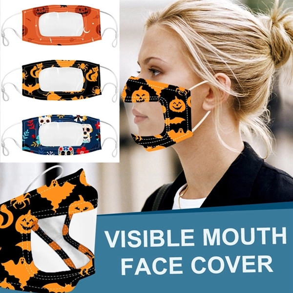 Halloween Lips Reading Face Mask Visible Mask - Image 1