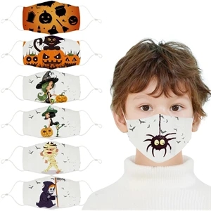 Kids Cloth Mask Halloween School Resusable Printed Face Mask
