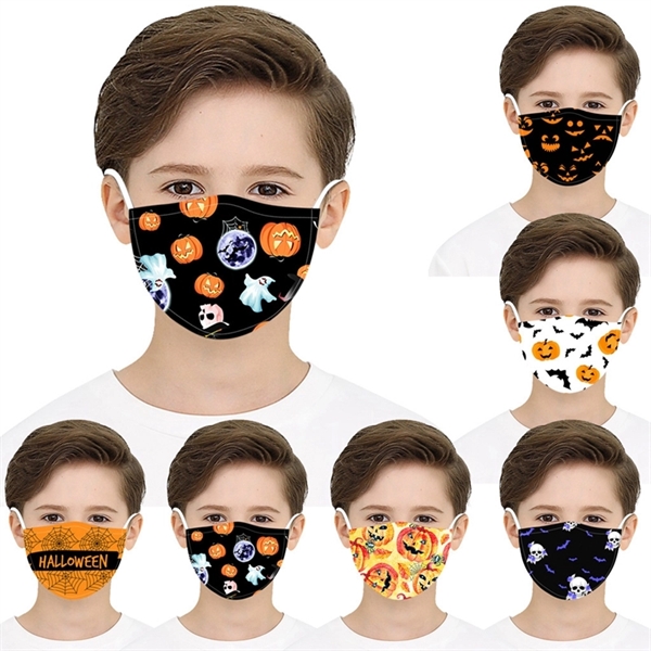 Kids Cloth Mask Halloween School Resusable Printed Face Mask - Image 3