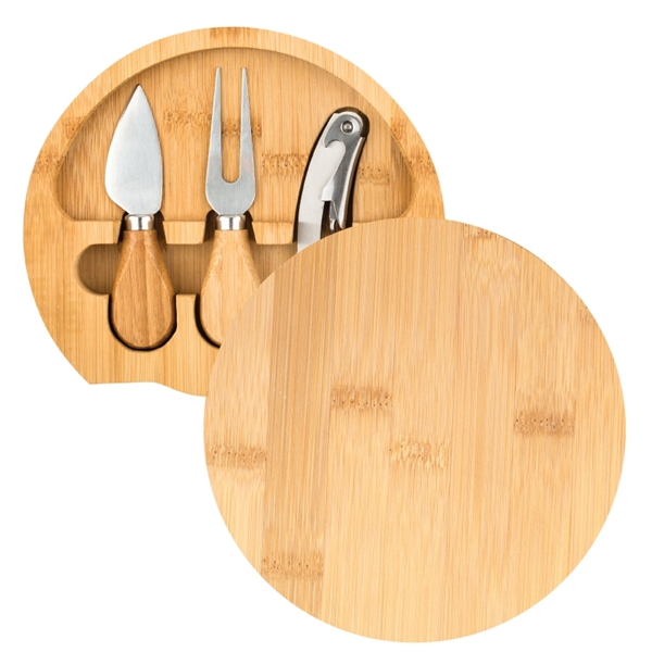 Gouda Mini Bamboo Cheese Board Knife Set - Image 2