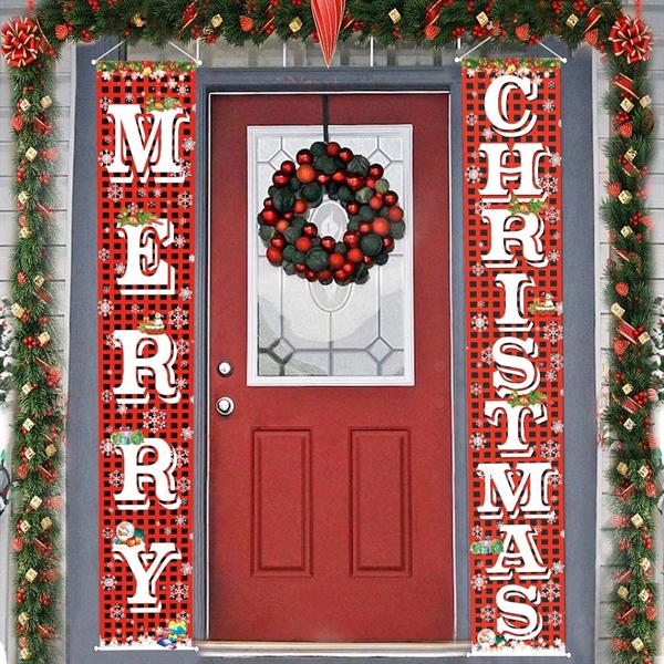 Christmas Porch Decorations Door Banner     - Image 1