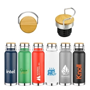 22 oz. Wooden Top Stainless Steel Tumbler