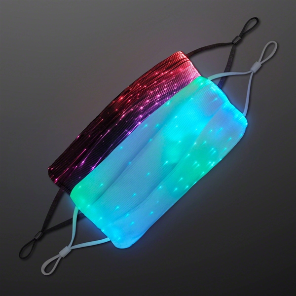 Color Change Fiber Optic LED Mask with Batteries - Image 1