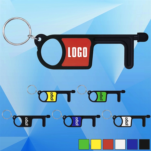 PPE No-Touch Door/Bottle Opener with Stylus and Key Chain - Image 1
