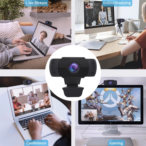 1080P USB Webcam with Microphone, Auto Light Correction, Plu - Image 5