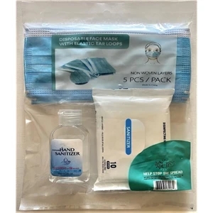 Mask, Sanitizer and Wipes PPE Kit