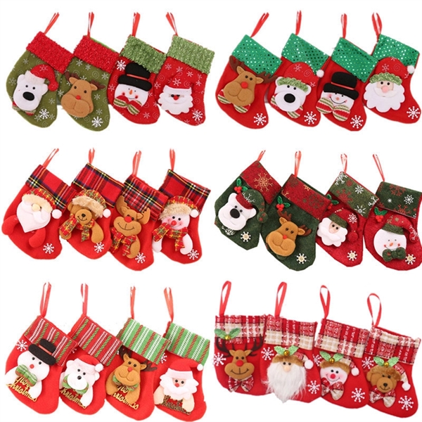 Small Christmas Gift Bag Candy Socks - Image 1